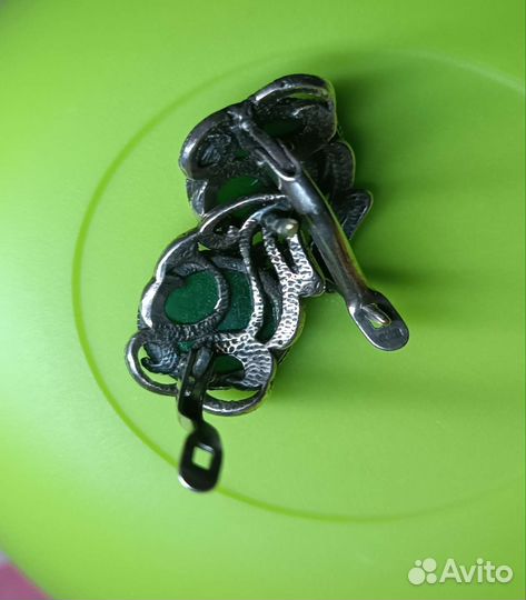 Винтажные серьги с агатом