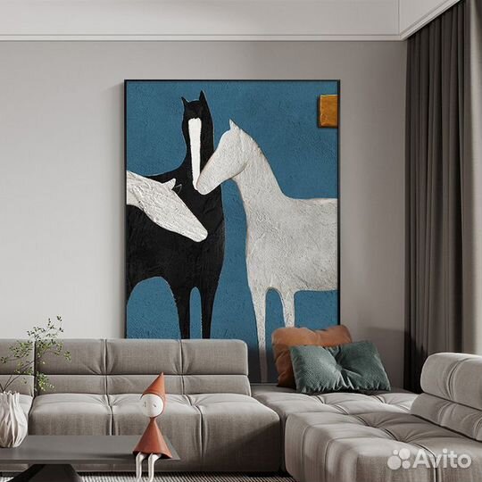 Стильная картина маслом ручная работа лошади