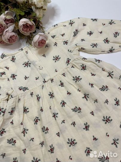 Платье из мягкого узорчатого хлопкового муслина