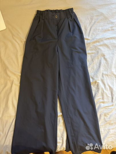 Брюки палаццо серые