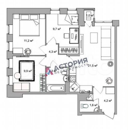 3-к. квартира, 68,4 м², 10/13 эт.