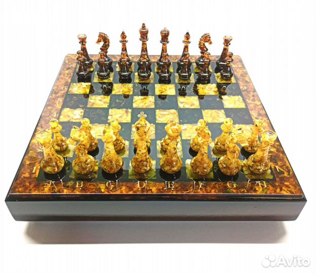Шахматы янтарные