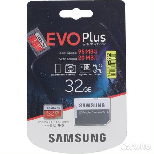 Карта памяти microsdxc 32GB Samsung EVO Plus