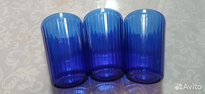 Стаканы синее стекло
