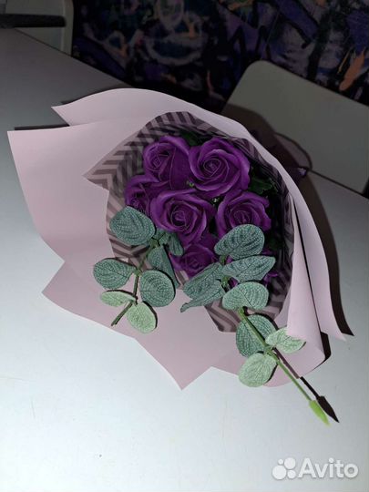 Букет из мыльных роз