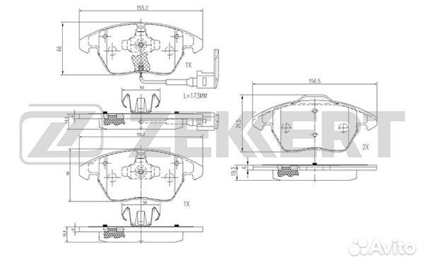 Колодки торм. диск. передн. с датчиком Skoda Octavia (1Z) 04- VW Golf IV-VI 97- Passat VI VII 05