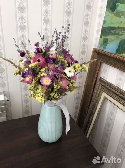 Букет из сухоцветов: лаванда, статица