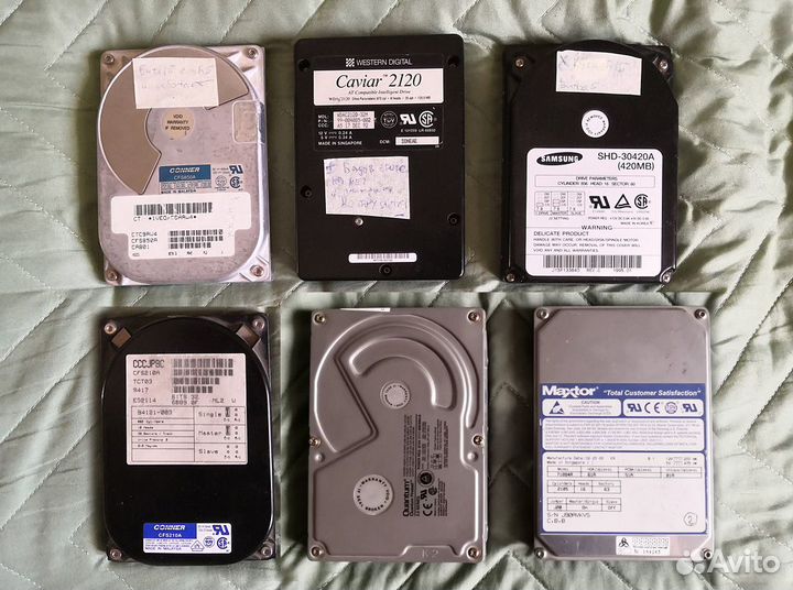 HDD IDE не рабочие: 40; 15; 1,7 менее гига