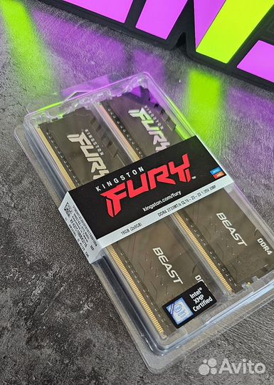 DDR4 16GB kit Kingston HyperX Fury Beast 3733Mhz