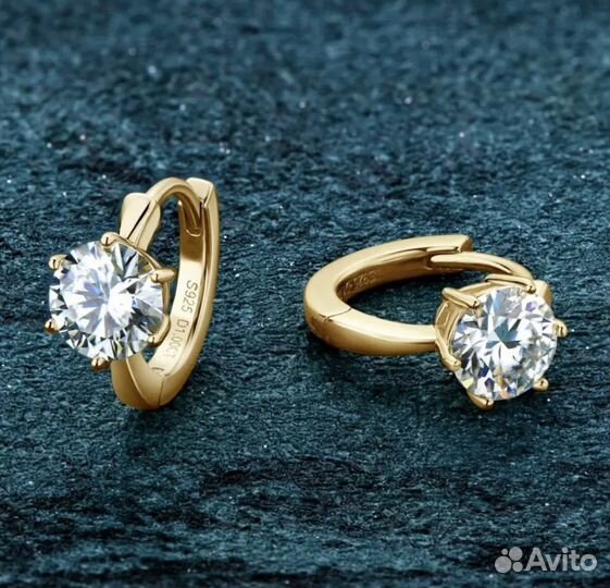 Серьги с бриллиантами 2 ct