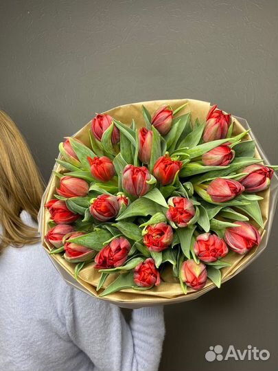 Цветы тюльпаны пионовид букет тюльпанов доставка