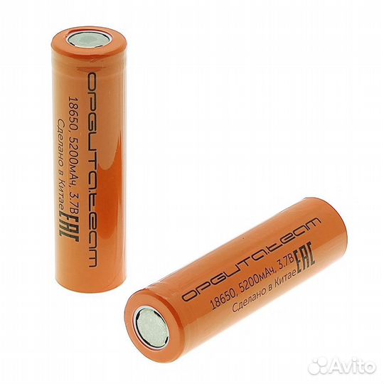Аккумулятор Орбита 18650 5200mA, 3,7 В, 2 шт