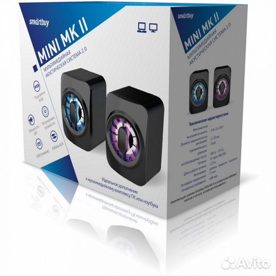 Акустическая система 2.0 SmartBuy mini mkii черный