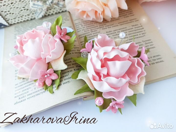 Бантики для волос с цветами