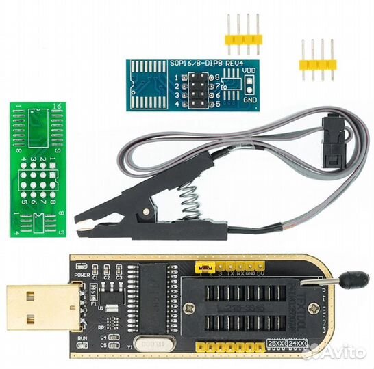 USB Программатор ch341a + адаптер прищепка