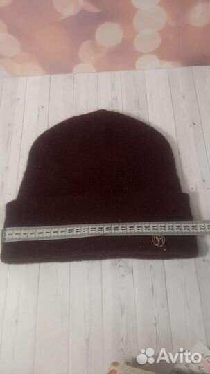 Шапка женская вязаная двойная теплая