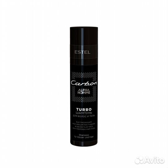 Шампунь-Turbo для волос и тела Alpha Homme Carbon