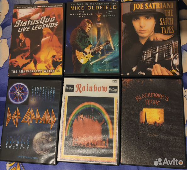 Dvd диски: Status Quo, mike oldfield, JOE satriani