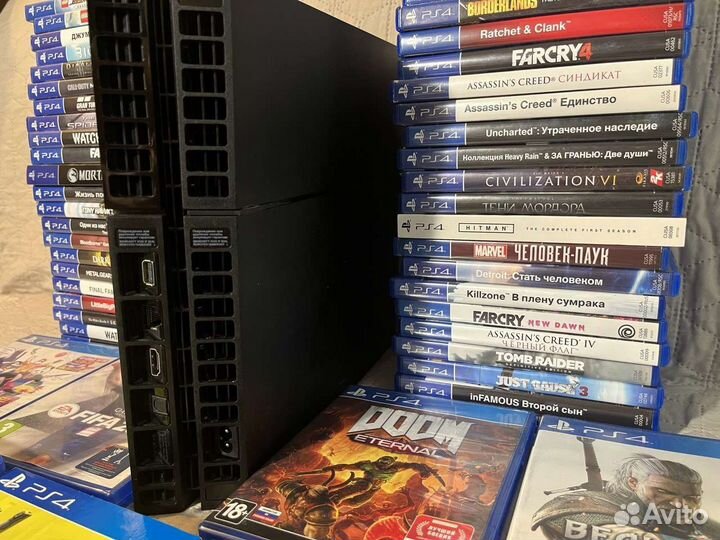Sony playstation 4 ps4 + 98 крутых игр