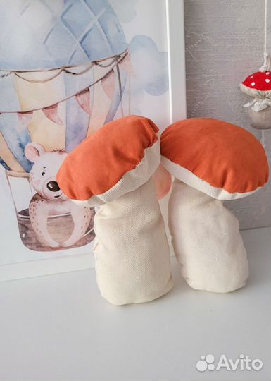 Осенний декор гриб текстильный из ткани