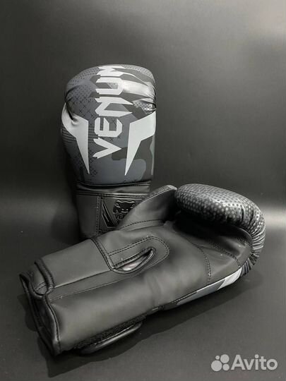 Боксерские перчатки Venum Army Grey кож