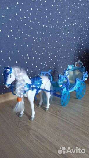 Лошадь с каретой, музыкальная игрушка для девочки