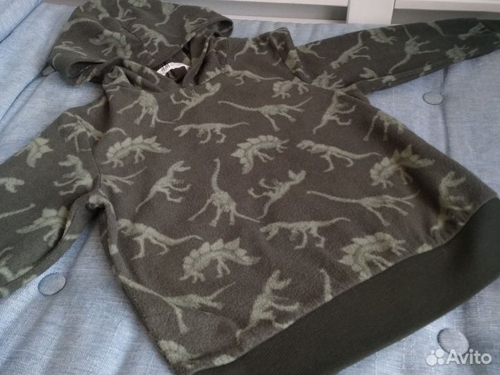 Толстовка худи 110 116 HM с динозаврами