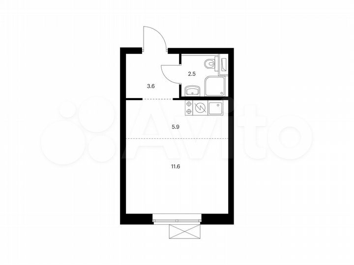 Квартира-студия, 23,6 м², 16/33 эт.