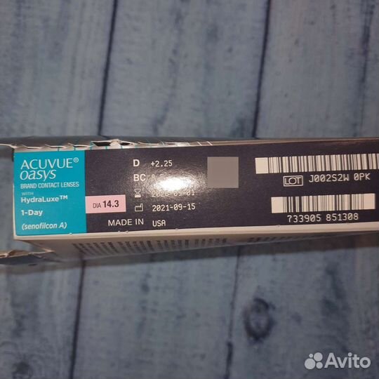 Линзы контактные acuvue oasys 1 day