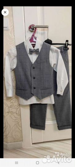 Школьный костюм для мальчика 122 серый