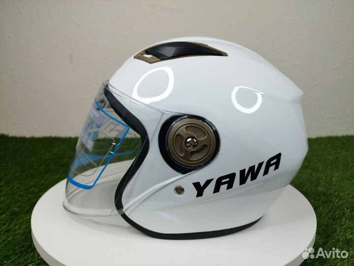 Мотошлем полуоткрытый Yawa. Белый. Новый