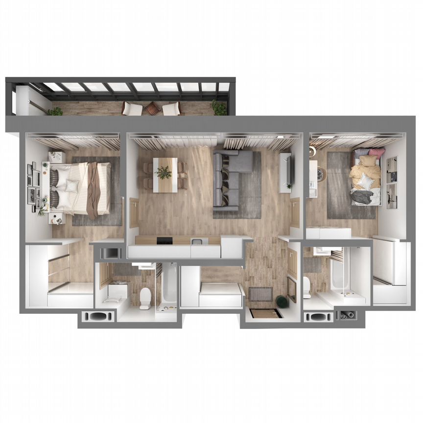 2-к. квартира, 63,5 м², 22/23 эт.