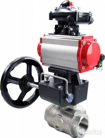 Кран шаровой DN.ru BV3232P(4pc) -SP-3WL-T-ISO-H Ду100 Ру63 стандартнопроходной трехходовой L-тип, не