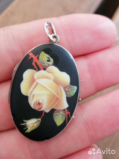 Кулон локет антикварный серебро 84 проба бронь