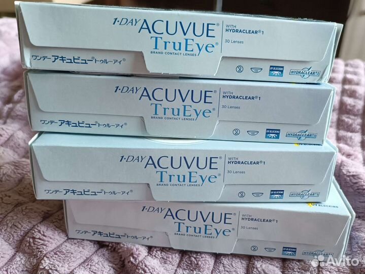 Линзы однодневные Acuvue TrueEye -4.00 и -4.25