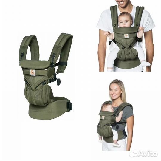 Эргорюкзак omni 360 хаки, синий, розовый