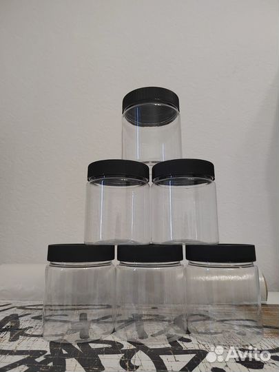 Банки пластиковые для хранения с крышкой