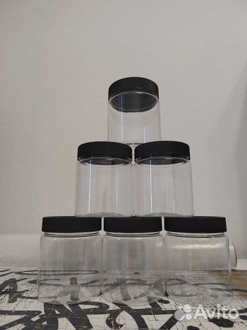 Банки пластиковые для хранения с крышкой