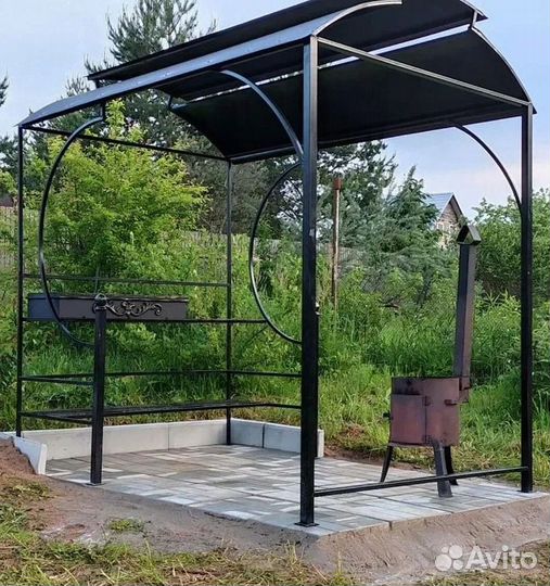 Мангал с крышкой барбекю