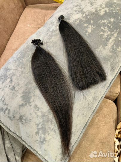 Натуральные волосы 50см чёрные