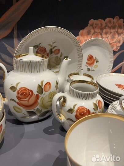 Фарфоровый сервиз чайный лфз СССР