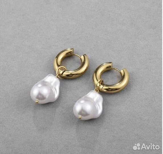 Серьги барочный жемчуг