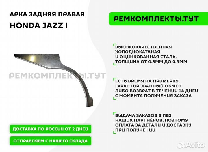 Арка задняя правая Honda Jazz 1