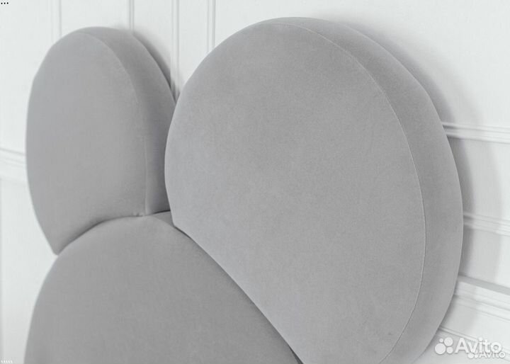 Кровать 80х160 детская Микки серый велюр