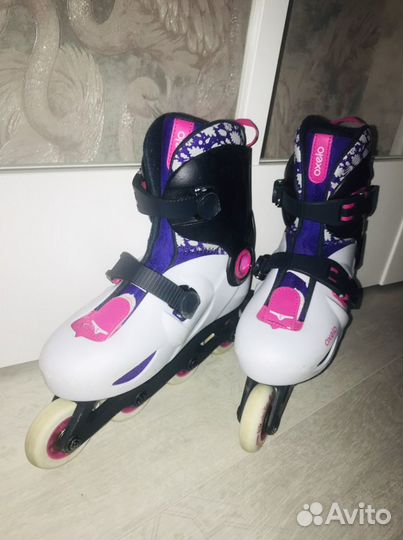 Роликовые коньки детские Oxelo 32-34 защита/шлем