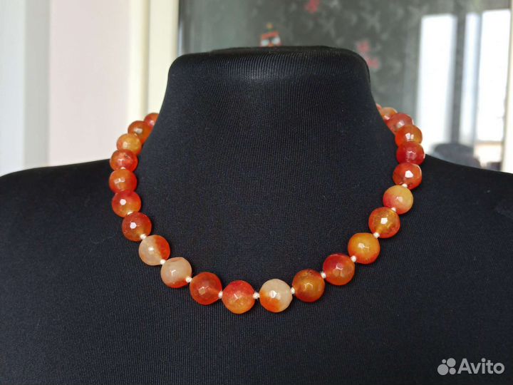 Бусы женские сердолик 40 см