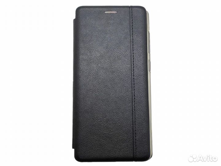 Чехол для Samsung Galaxy A51 кожа/визитница черный