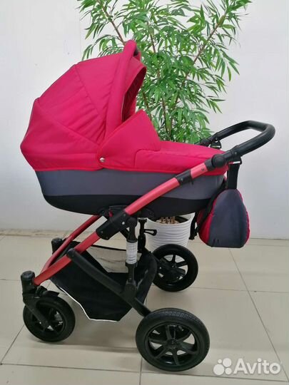 Коляска 3в1 Bebetto Murano (графит с красным)