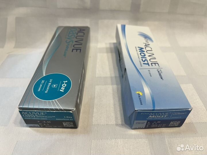 Две упаковки линз 1-day Acuvue -6.0 новые