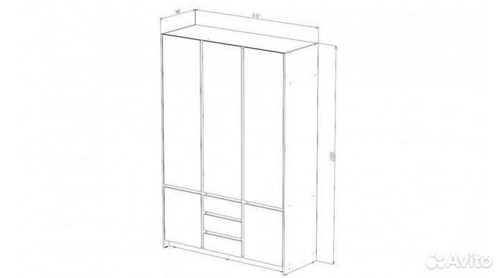 Шкаф 3-х створчатый 